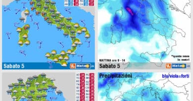 Ciclone PENELOPE: è ALLERTA METEO da Sabato 3